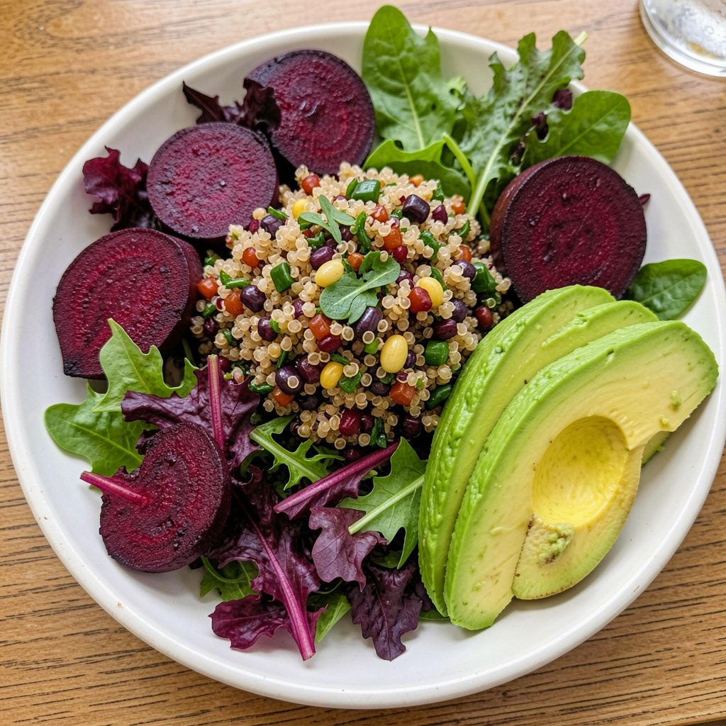 Colorful balanced meal plate