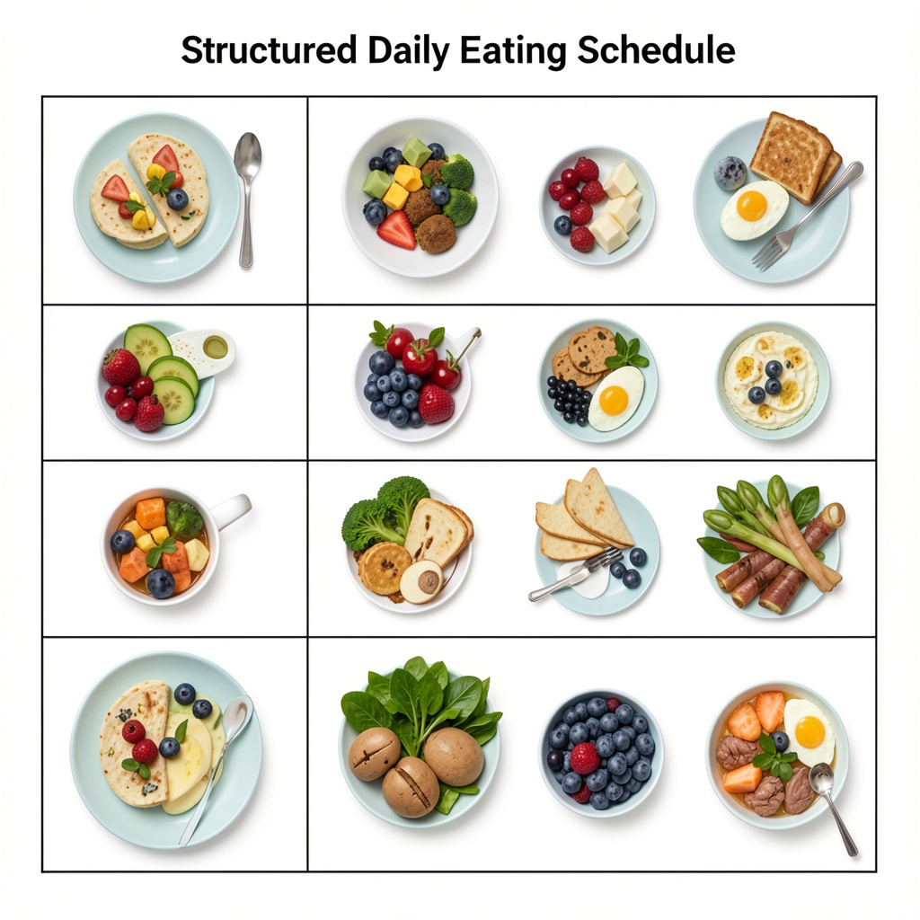 Structured daily eating schedule