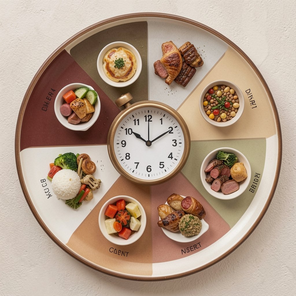 Clock and meal schedule concept